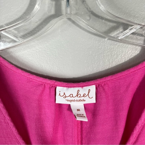 Isabel Maternity Pink Breathable Cotton Button Front Casual Dress Medium M - Picture 5 of 6